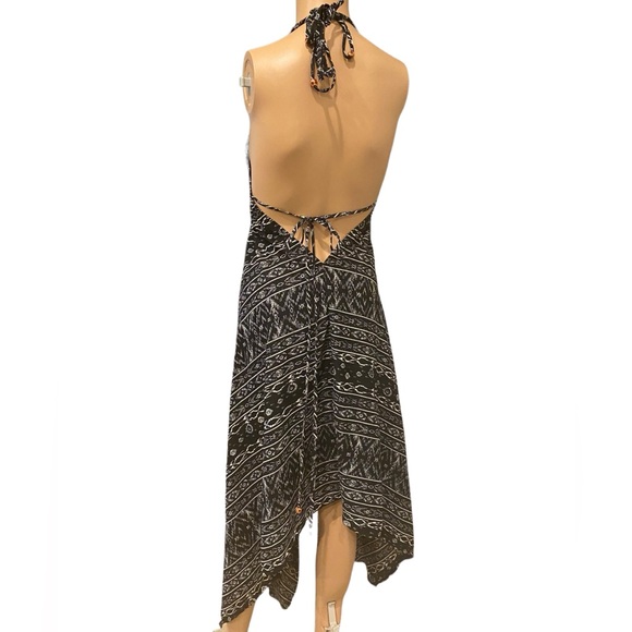 Elan Shark Bite Black & White Halter Dress One Size - Picture 3 of 10